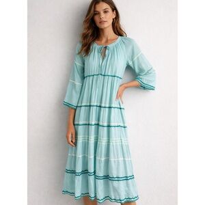 9 Seed Resort Majorca Midi Dress Ric Rac in Blue